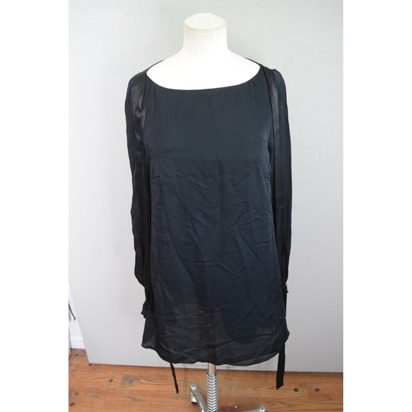 Stone Cold Fox Dresses & Skirts - Stone Cold Fox Mini Dress Small Black Bow Cuff Long Sleeve Womens LBD Classic